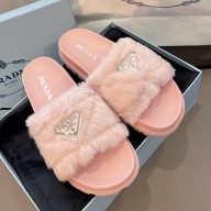 Prada Wool cotton slippers in Pink   P68