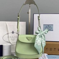 Prada Leather Medieval underarm bag in Green Pb008