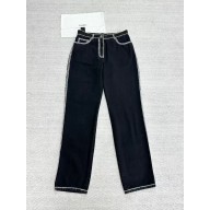 chanel BLACK/ WHITE WASHED DENIM JEANS 2024
