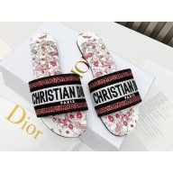 Dior White Multicolor Embroidered Cotton and Coeur des Curiosités Motif Dioramour Dway Slide 2025