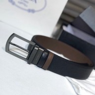 Prada Double-sided cowhide belt in black/brown     Py002