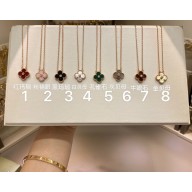 Van Cleef & Arpels medium clover Necklace pink gold with one diamond 2021