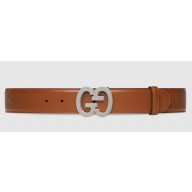 Gucci Width 4cm GG buckle wide belt 745826 Brown/Silver 2023