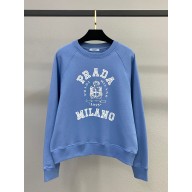 PRADA BLUE COTTON SWEATSHIRT 2025