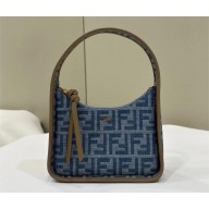 Fendi Light blue FF denim fabric mini Fendessence bag 2024