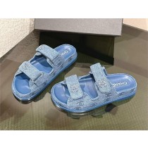 Chanel denim CC Logo Beach mules Sandals blue G45507 2025 
