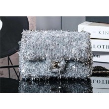 CHANEL Fringed Sequins & Silver-Tone Metal FLAP BAG SILVER AS4561 2025