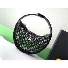chanel Mesh, Shiny Lambskin & Gold-Tone Metal pouch AP4575 BLACK 2025