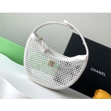chanel Mesh, Shiny Lambskin & Gold-Tone Metal pouch AP4575 WHITE 2025