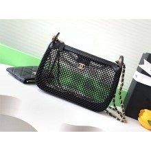 Chanel Mesh, Shiny Lambskin & Gold-Tone Metal Clutch With Chain AP4572 BLACK 2025