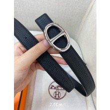  Hermes Calfskin belt in black   Hy006