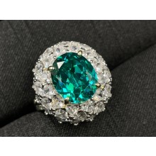 Cubic Zirconia Paraiba Tourmaline Ring 01