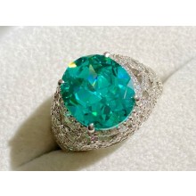 Cubic Zirconia Paraiba Tourmaline Ring 02