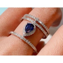 Cubic Zirconia Sapphire Ring 18