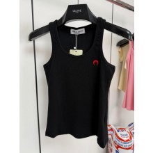 Marine Serre Moon cotton-blend jersey tank top black 2025