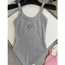 Marine Serre Moon cotton-blend jersey tank top gray 2025