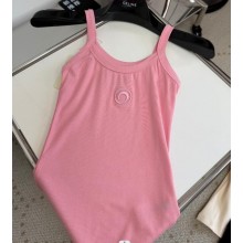 Marine Serre Moon cotton-blend jersey tank top pink 2025