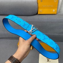 Louis Vuitton Calfskin belt in blue   Ly009