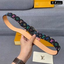 Louis Vuitton Calfskin belt in black   Ly013