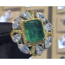 Cubic Zirconia Emerald Ring 24