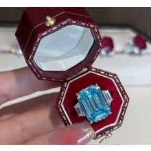 Cubic Zirconia Aquamarine Ring 37