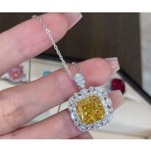 Cubic Zirconia Yellow Diamond Necklace 43