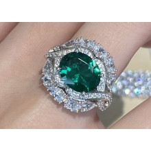 Cubic Zirconia Emerald Ring 52