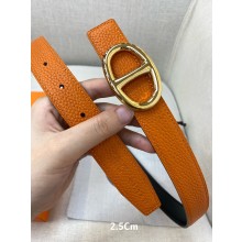 Hermes Calfskin belt  in orange  Hy007