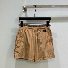Miu Miu Technical silk shorts ML1299 Sesame 2025
