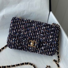 Chanel Woolen fabric Chain  Flap bag 04 As01116