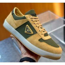 Prada men's Downtown suede sneakers green / brown 2025