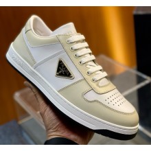 Prada men's Downtown leather sneakers white / beige 2025