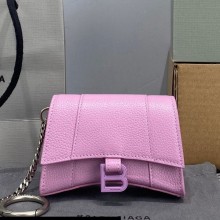 Balenciaga Calfskin Mini Hourglass bag charm in Pink Bb050