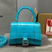 Balenciaga Cowhide Mini Hourglass Bag sky blue Bb059