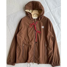MIU MIU Technical fabric blouson jacket ML1054 Clay Grey 2025