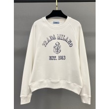 Prada Cotton fleece sweatshirt white 2025