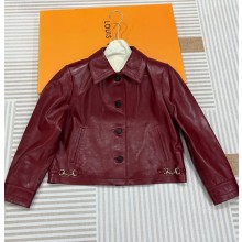 Gucci Leather jacket with Horsebit detail 815063 Gucci Rosso Ancora red leather 2025