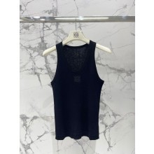 LOEWE black Anagram tank top in silk 2025