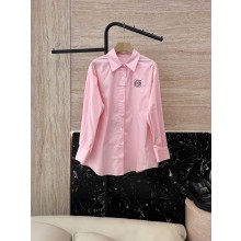 loewe logo embroidered shirt pink