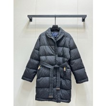 LOUIS VUITTON Monogram Jacquard Puffer Wrap Coat black 2024