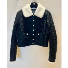 CHANEL black Coated Canvas, Wool & Alpaca JACKET P77333 2024