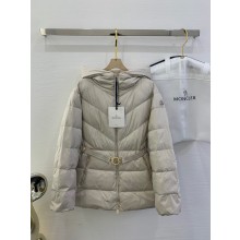 Moncler Brosse Diagonal-Quilted Hooded Short Down Jacket BEIGE 2024