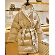 LOUIS VUITTON Monogram Jacquard Puffer Wrap Coat beige 2024