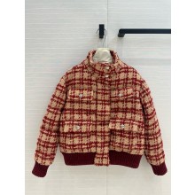 CHANEL Wool & Mohair Tweed, Wool & Cashmere JACKET Beige & Burgundy 2024