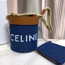 Celine Canvas  BUCKET CORDE  Bucket Bag Blue 2021