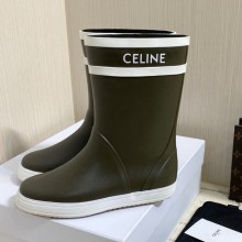 Celine Waterproof rain boots in dark green Ces008