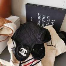 chanel Lambskin & Shearling Lambskin Black&white hat AA9447 2023