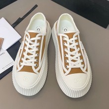 Chanel Canvas fabric Platform casual shoes in Brown Cs021