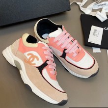 Chanel 3M reflective material Mixed colors sports shoes Pink Cs032