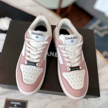 Chanel Silk cowhide sports shoes in Pink/white  Cs198